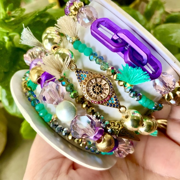 Erimish Bracelets ⭐️ Brand New Carnival LOLLIPOP STACK- NEW CONDITION - STRETCH - Picture 2 of 9